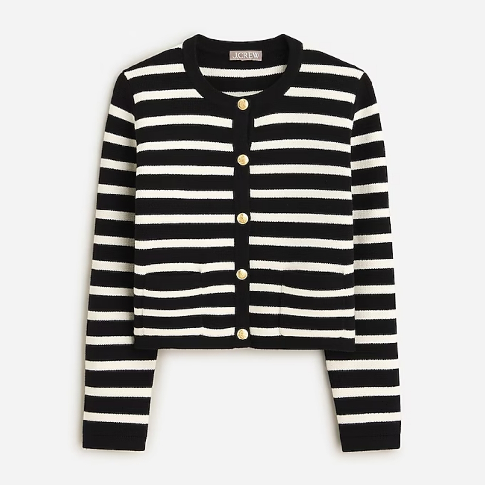 J Crew Emilie sweater lady jacket in stripe xxs